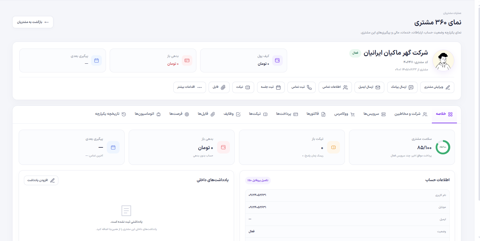 نمای ۳۶۰ درجه مشتری